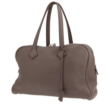 Sac à main Hermès  Victoria en cuir togo gris