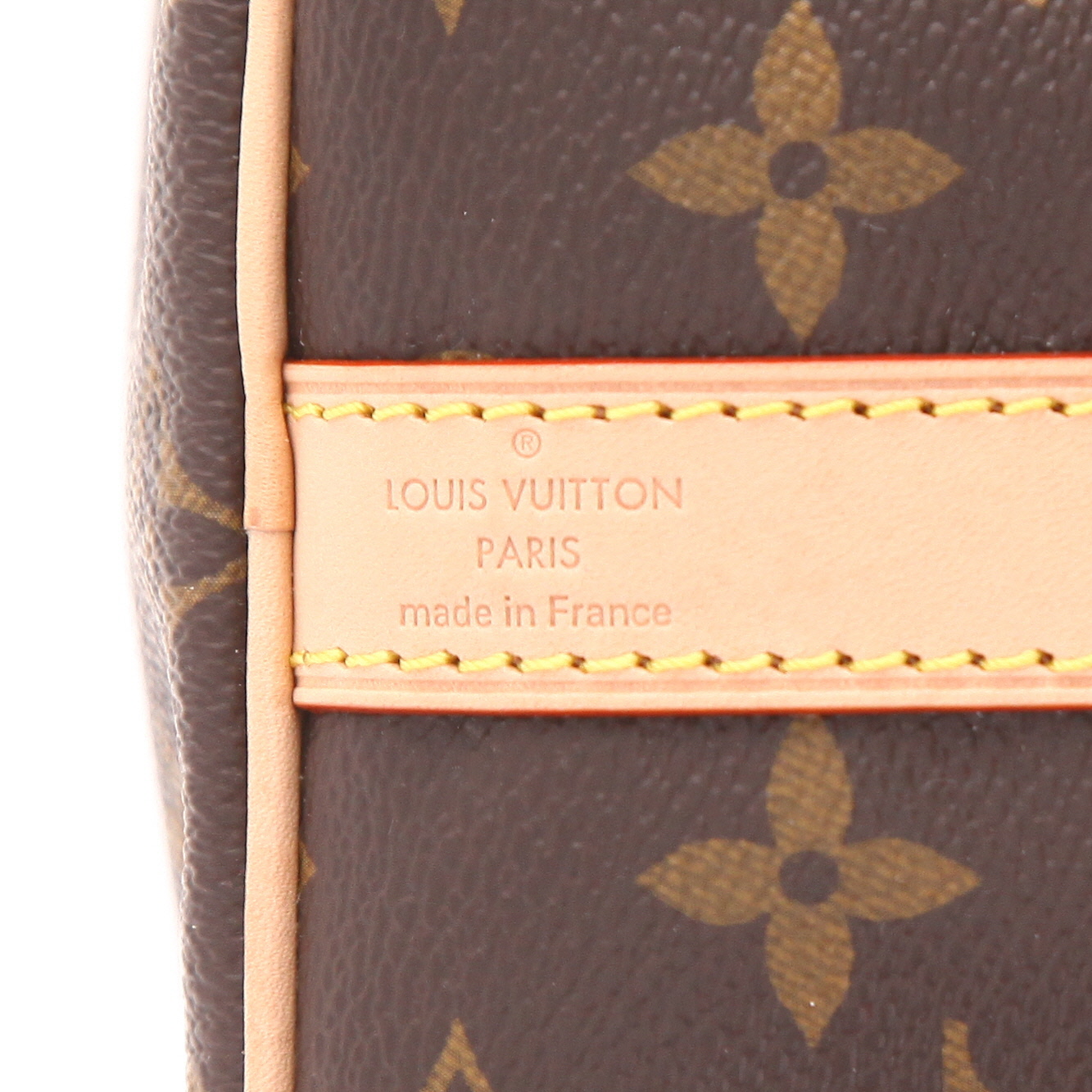 Sac à main Louis Vuitton  Speedy 25 en toile monogram marron et cuir naturel - Detail D2