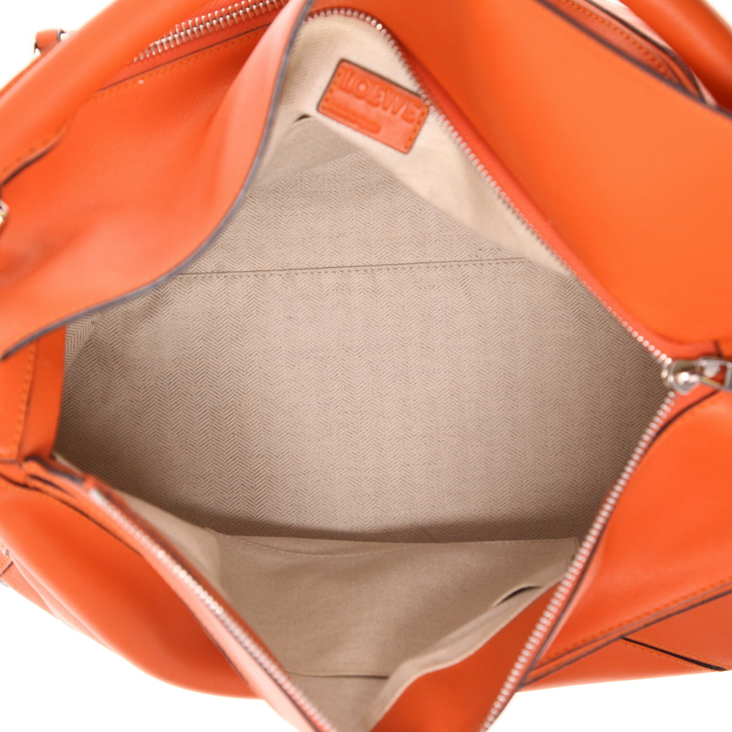 Sac à main Loewe  Puzzle  grand modèle  en cuir orange - Detail D3