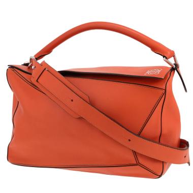Bolso de mano Loewe «Puzzle», modelo grande, de piel naranja