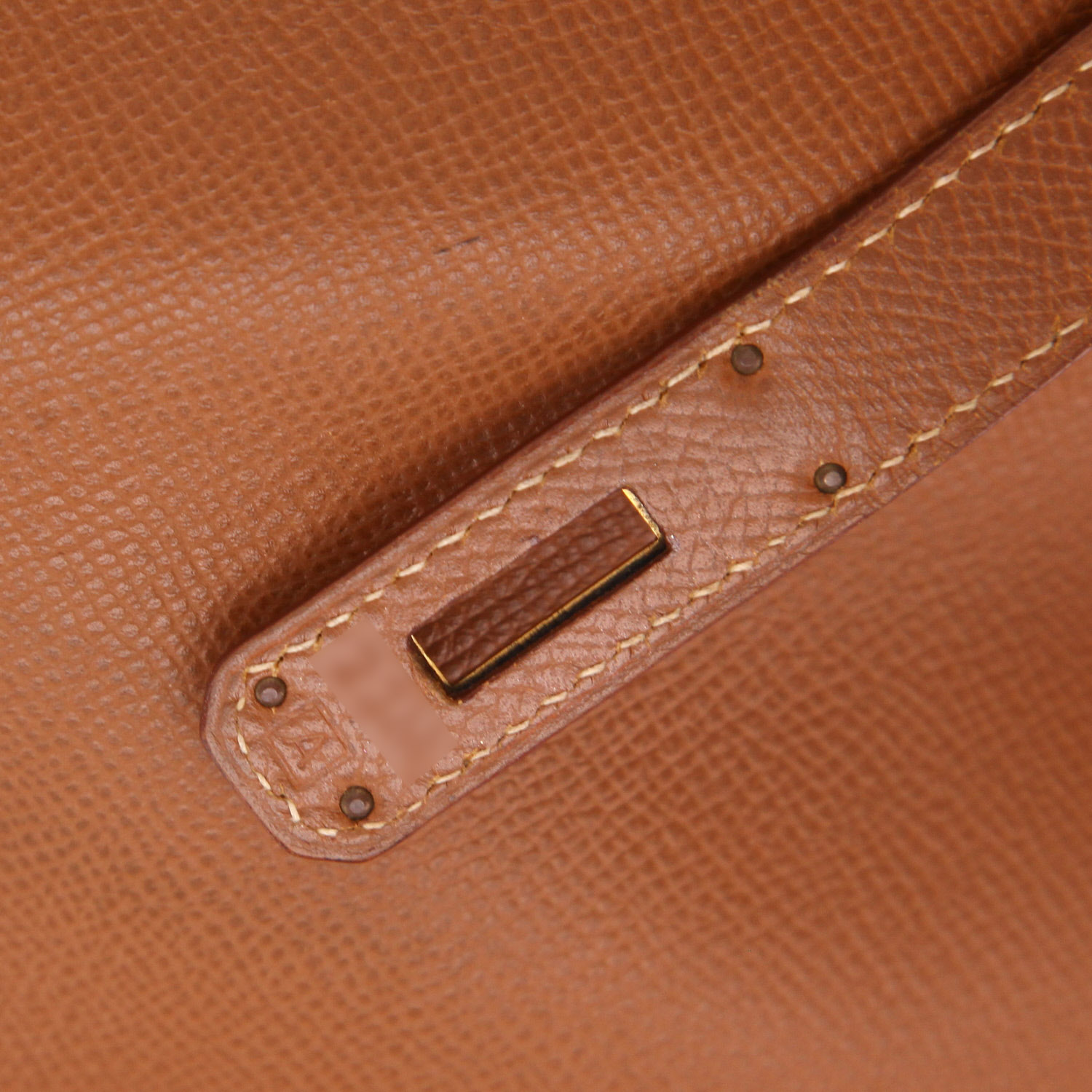 Bolso Hermès Birkin de 40 cm en piel Courchevel Gold - Detail D4