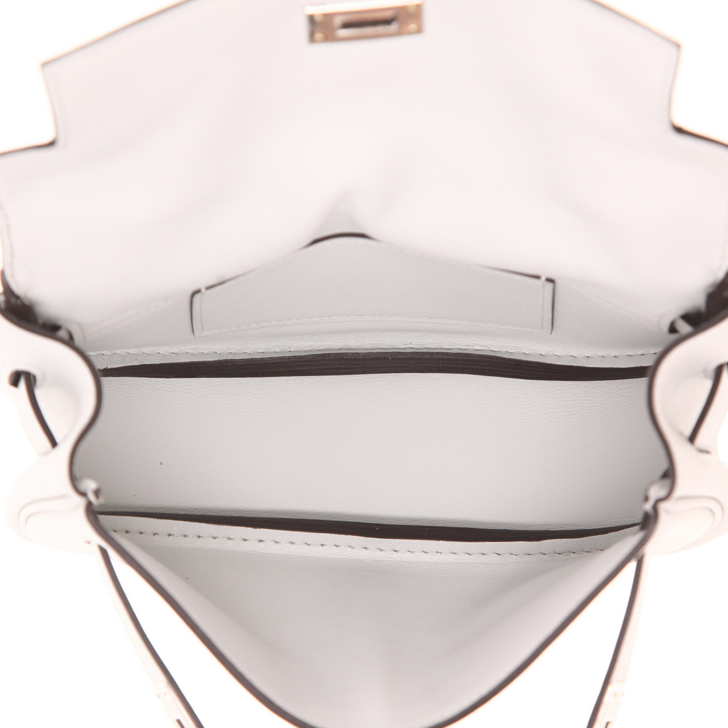 Sac bandoulière Hermès  Kelly Moove en cuir Swift gris - Detail D3