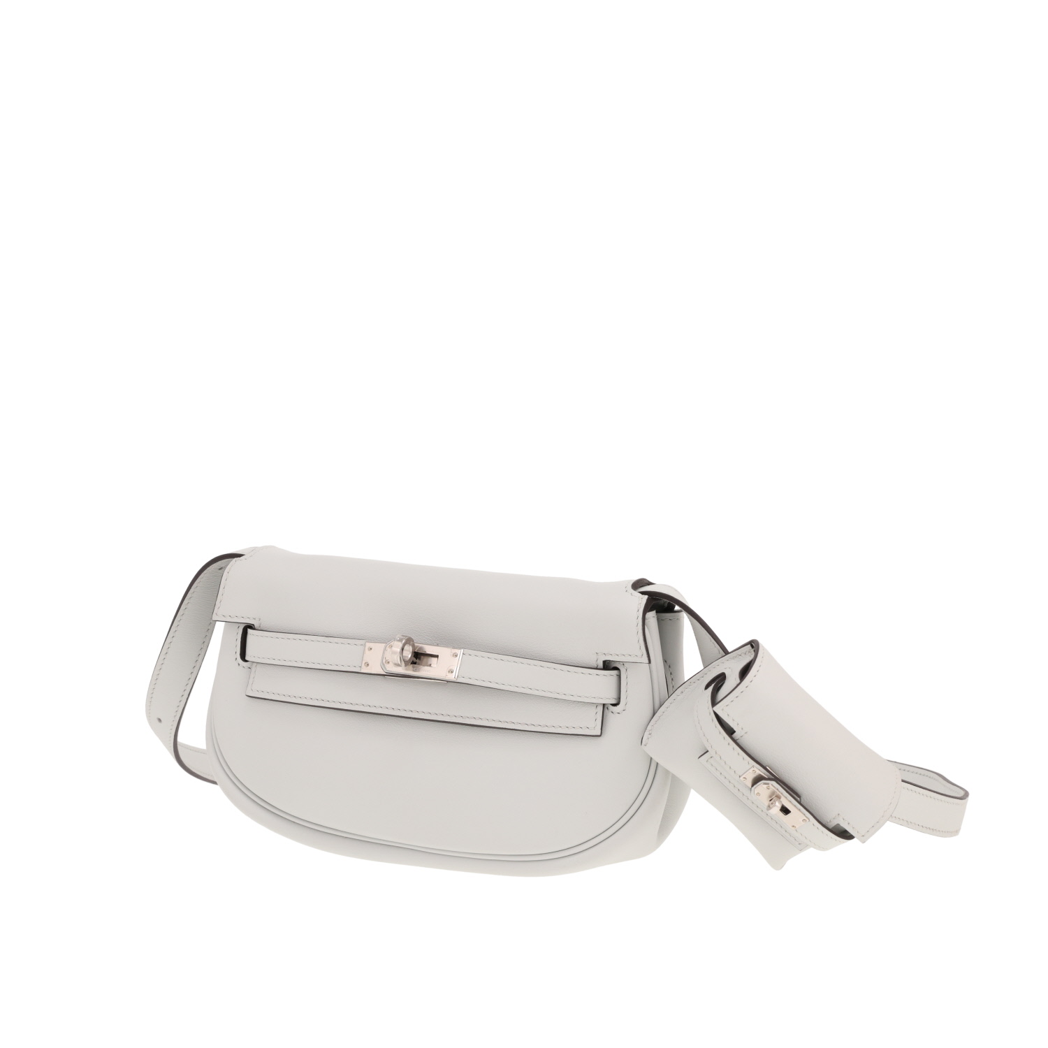 Hermès Kelly Moove shoulder bag in grey Swift leather - Detail D4