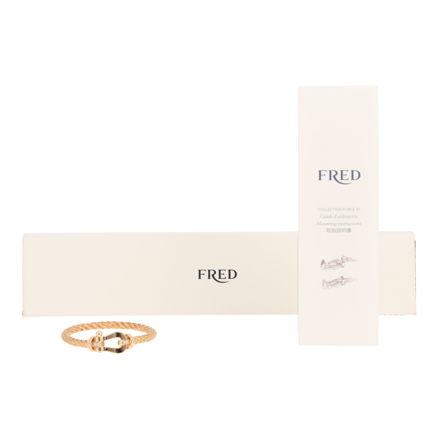 Fred Force 10 large-sized bracelet in yellow gold and diamonds - Detail D2