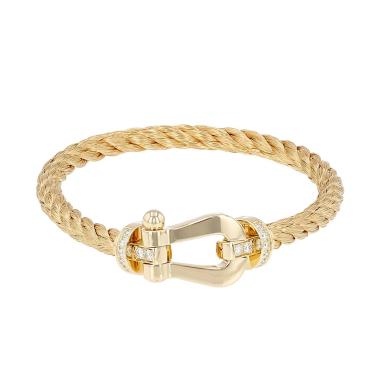 Fred Force 10 large-sized bracelet in yellow gold and diamonds