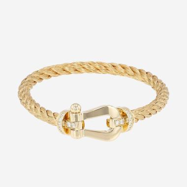 Bracelet Fred Force 10 grand modèle en or jaune et diamants