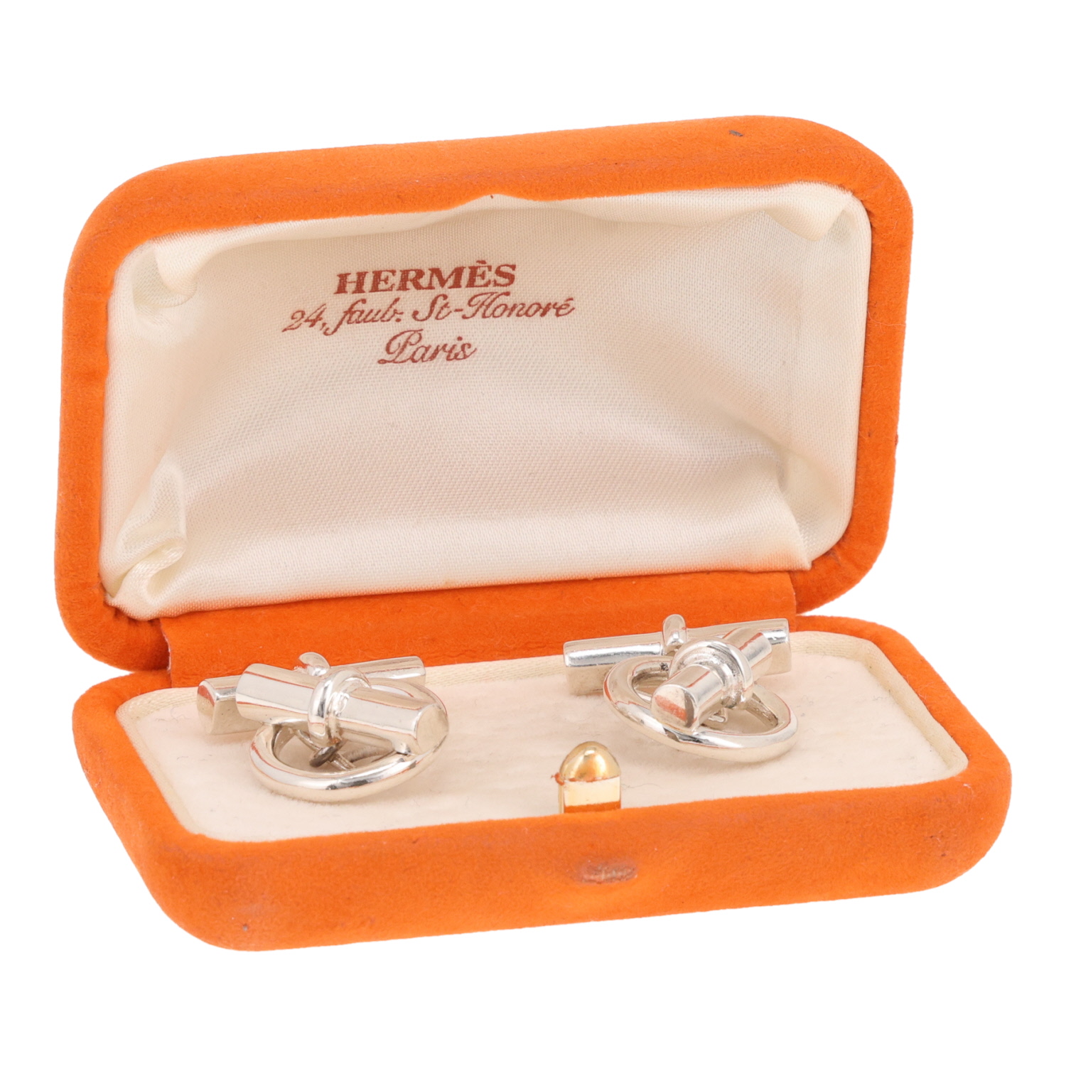 Par de gemelos de los años 60 de Hermès Glénan, de plata - Detail D2
