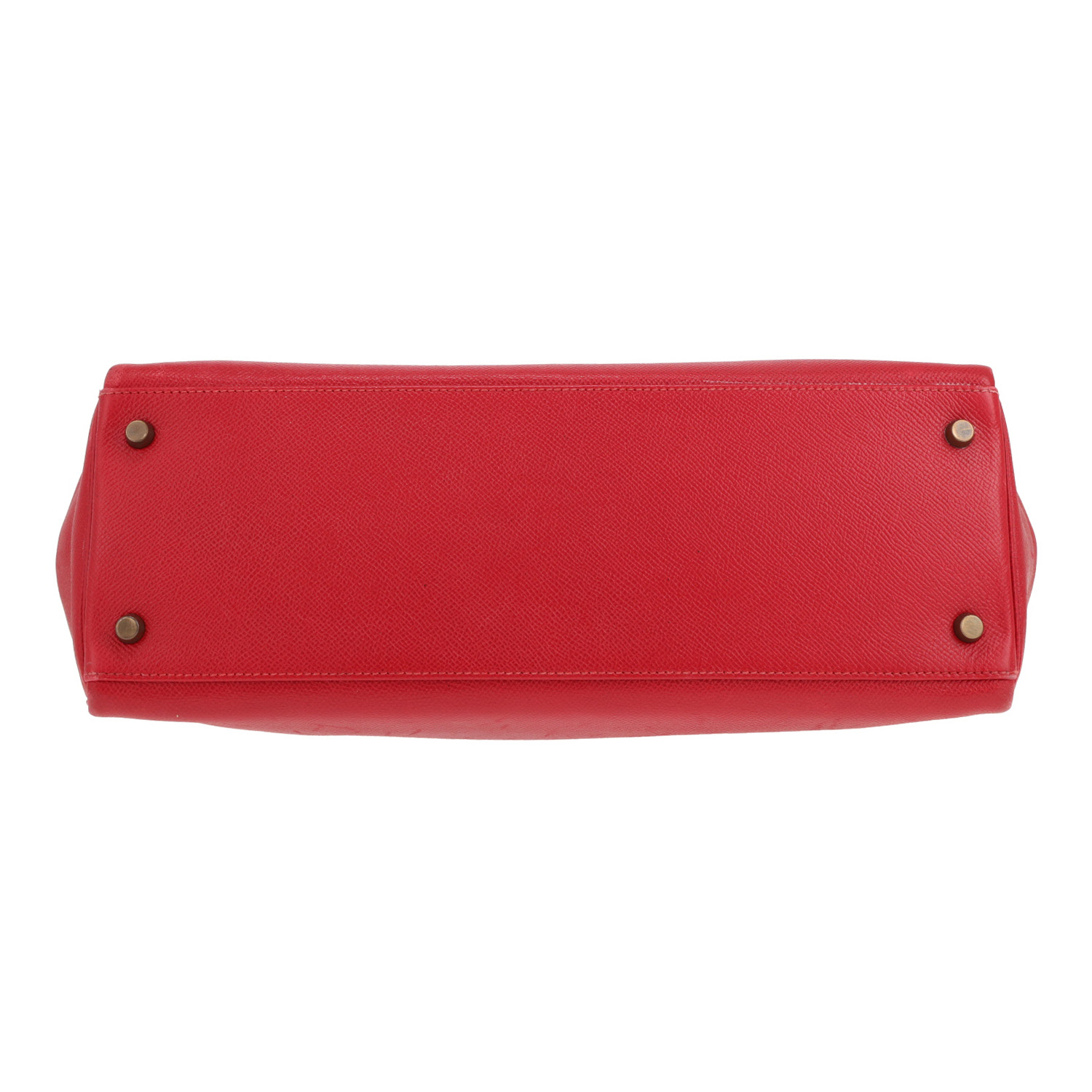 Bolso Hermès Kelly de 35 cm en piel Courchevel roja - Detail D1