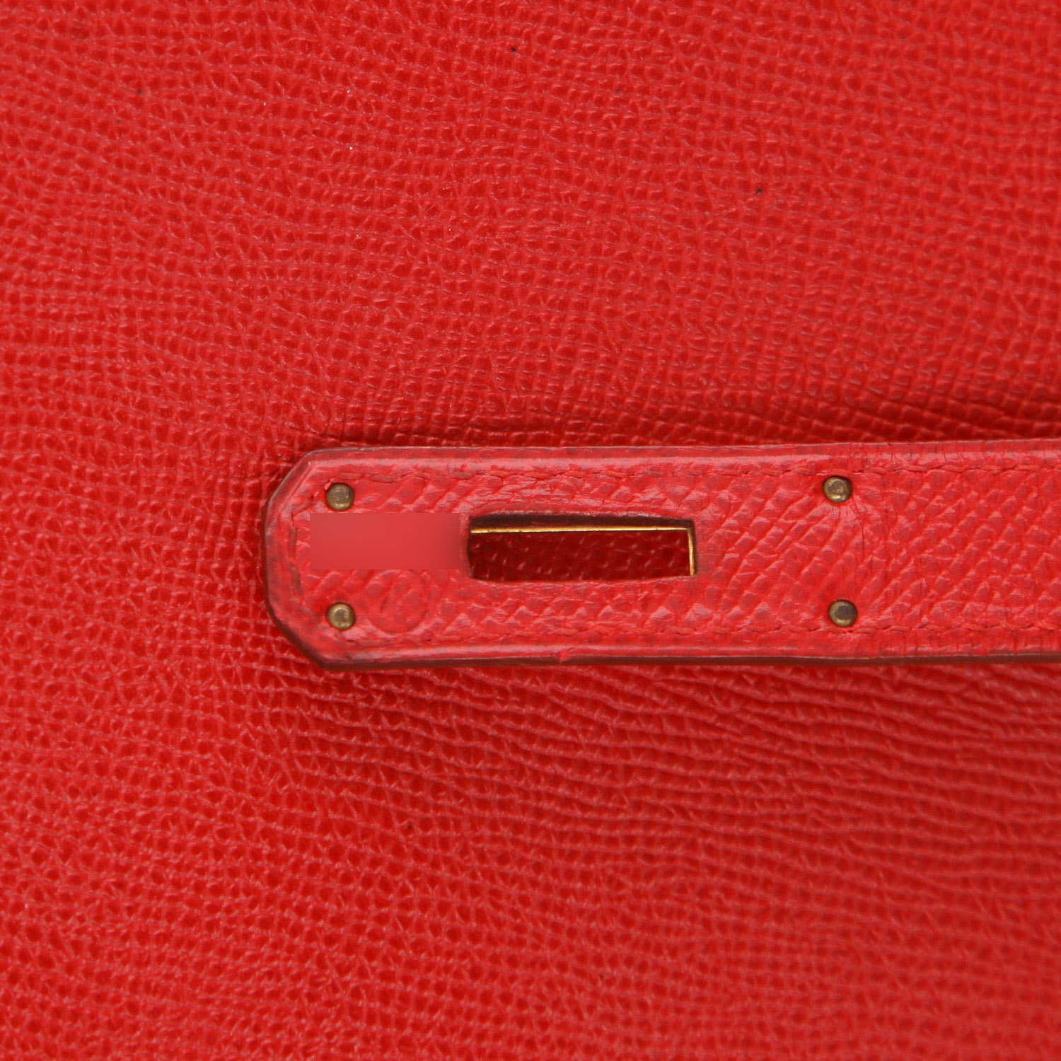 Hermès Kelly 35 cm handbag in red Courchevel leather - Detail D4