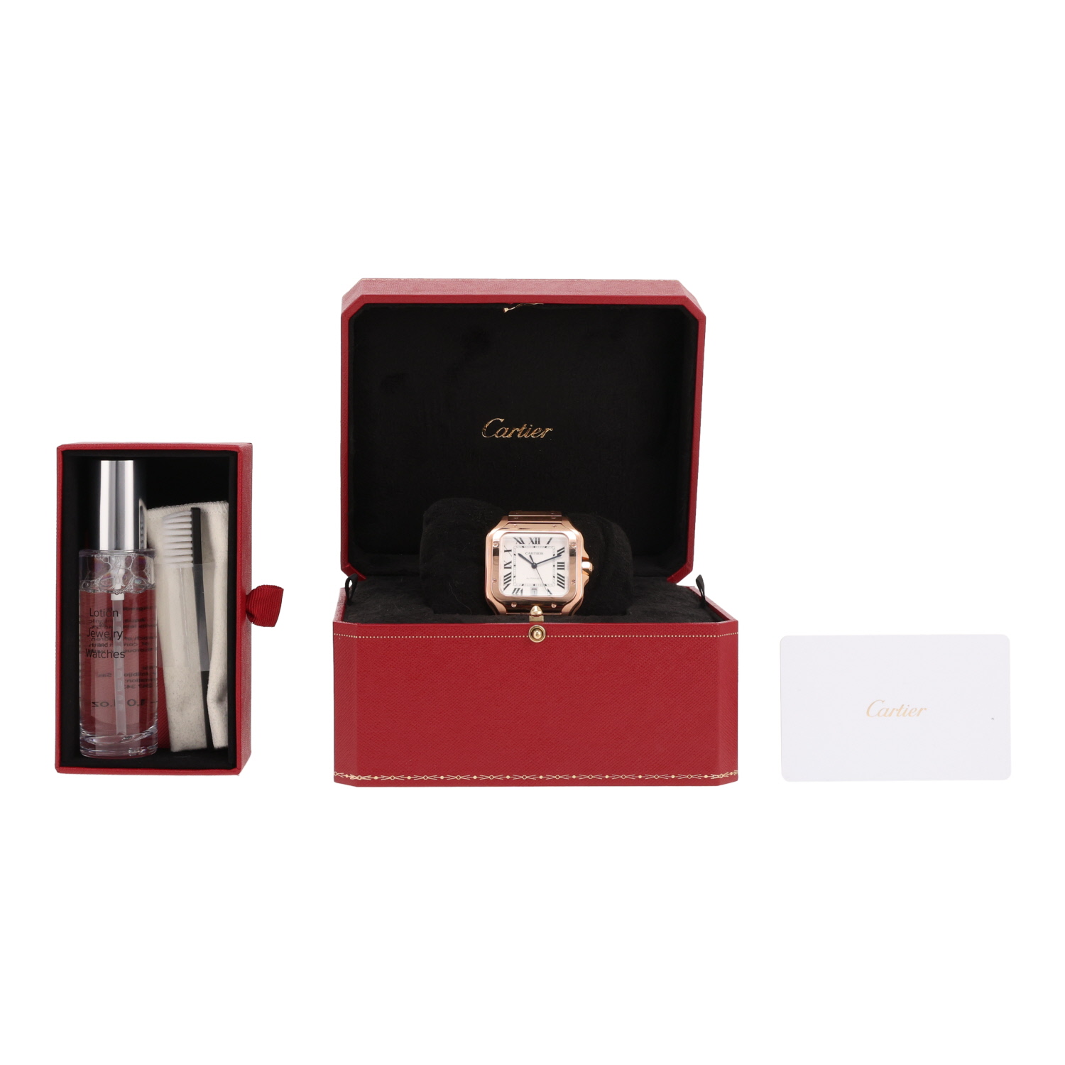 Cartier Santos large model watch in rose gold, circa 2023