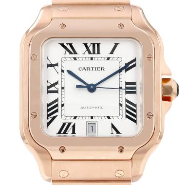 Cartier Santos large model watch in rose gold, circa 2023