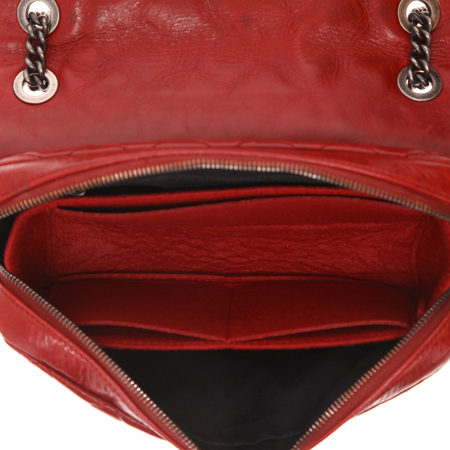 Bolso de mano de Chanel   de piel acolchada roja - Detail D3