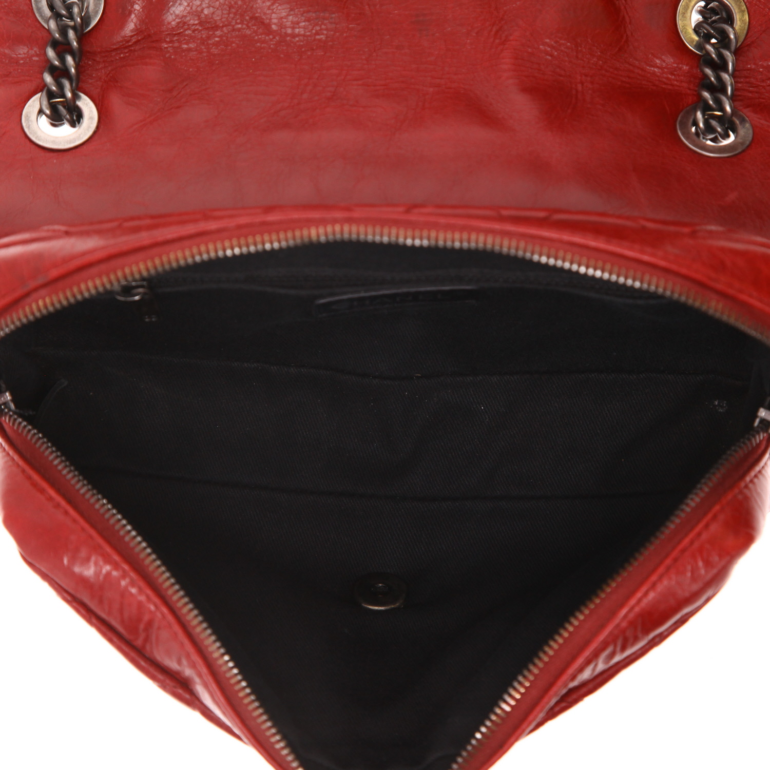 Chanel handbag   in red quilted leather - Detail D4