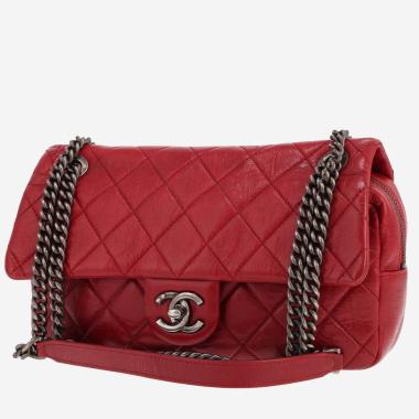 Sac à main Chanel   en cuir matelassé rouge