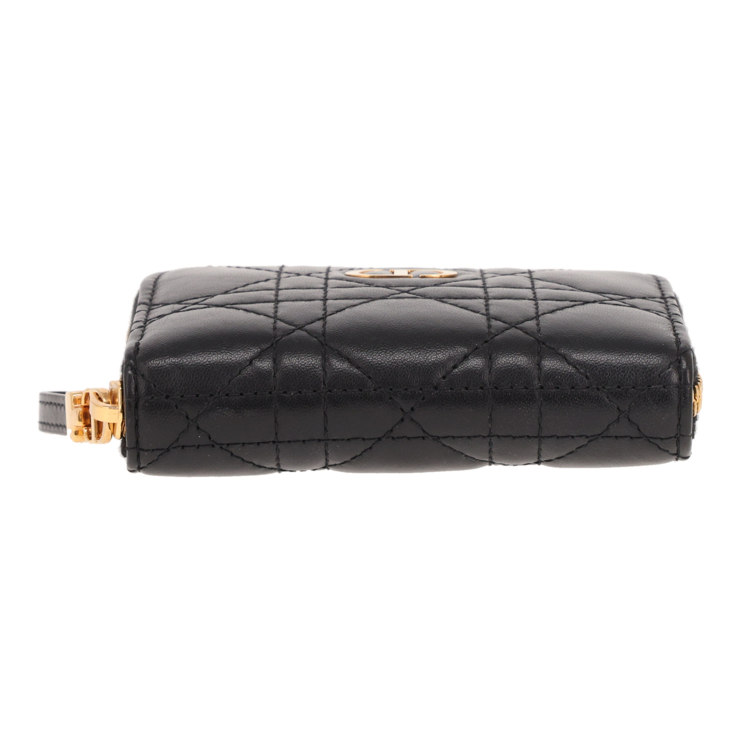 Bolso bandolera Dior Caro mini de piel Cannage Noir - Detail D1
