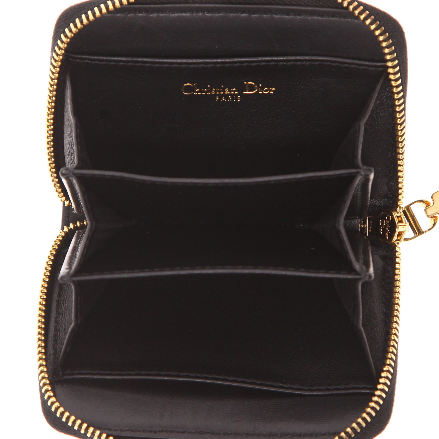 Dior Caro Mini shoulder bag in black cannage leather - Detail D3