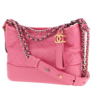 Borsa a tracolla Chanel  Gabrielle  modello piccolo  in pelle trapuntata rosa