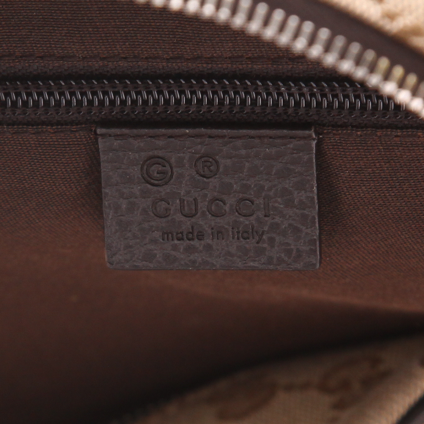 Gucci rucksack   in GG Supremé canvas and brown leather - Detail D2