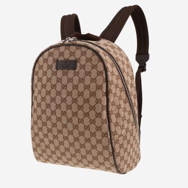 Sac à dos Gucci   en toile sûpreme GG et cuir marron