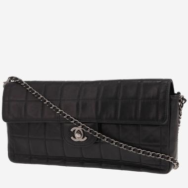Sac à main Chanel  Choco bar en cuir matelassé noir