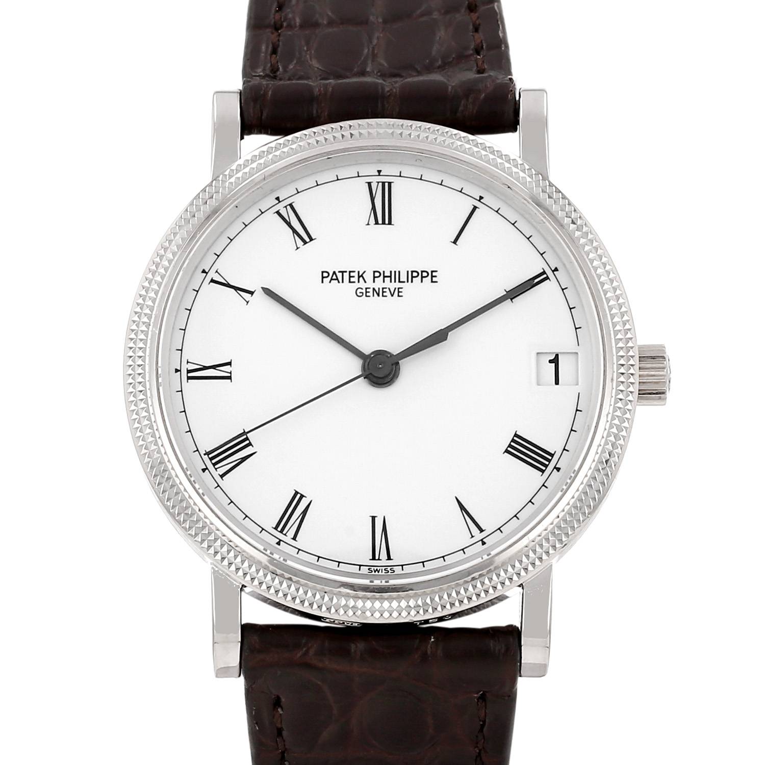 Montre Patek Philippe Calatrava Clous De Paris en or blanc Ref: Patek Montre Patek Philippe Calatrava Clous De Paris en or blanc Ref: Patek