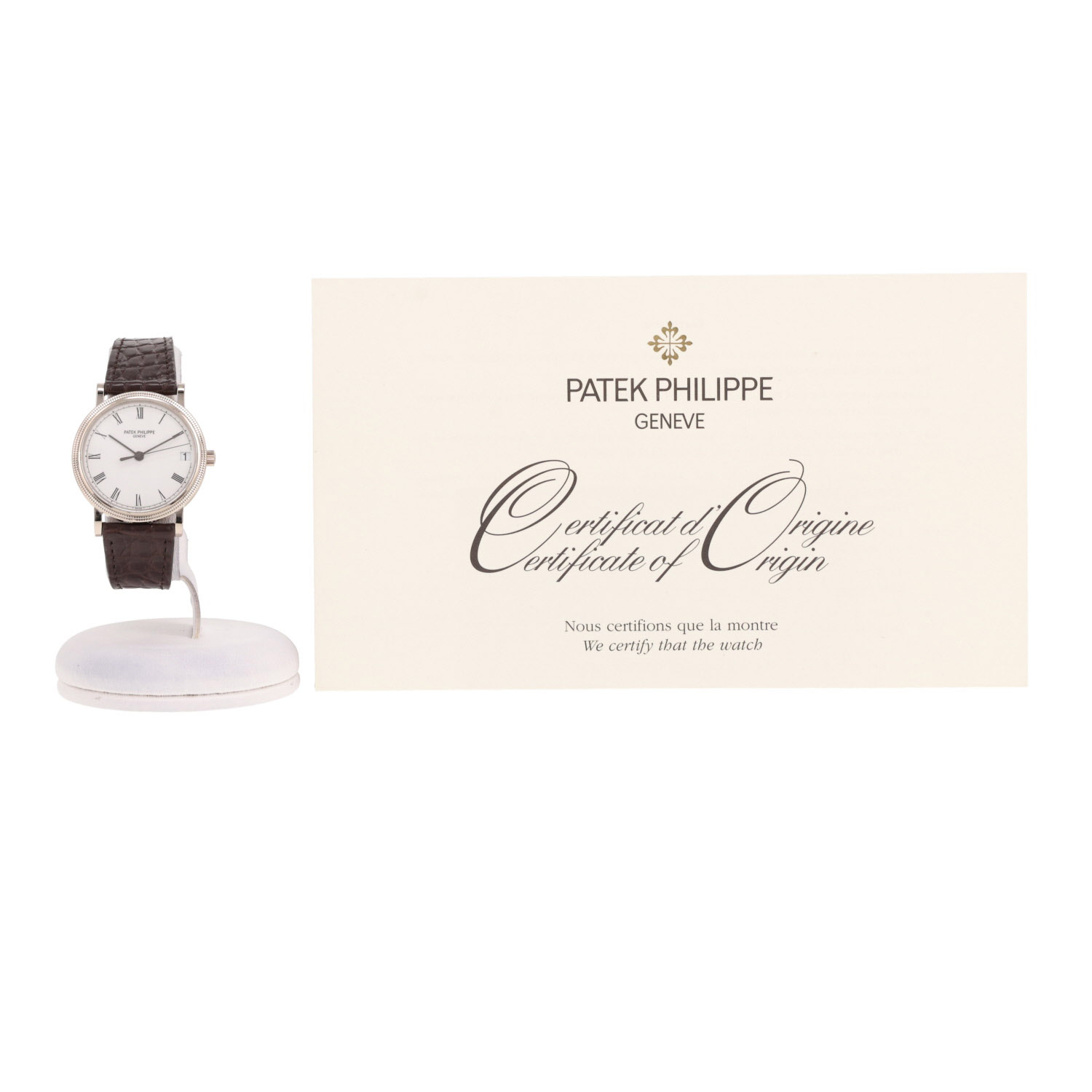 Reloj Patek Philippe Calatrava Clous De Paris en oro blanco, ref.: Patek Philippe - 3802, hacia 2004