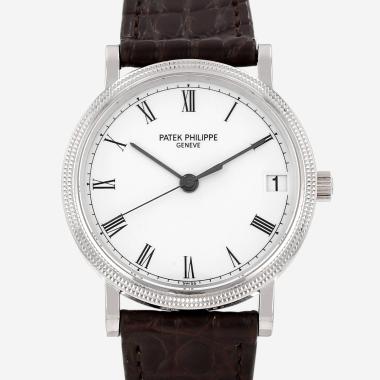 Montre Patek Philippe Calatrava Clous De Paris en or blanc Ref: Patek Philippe - 3802  Vers 2004
