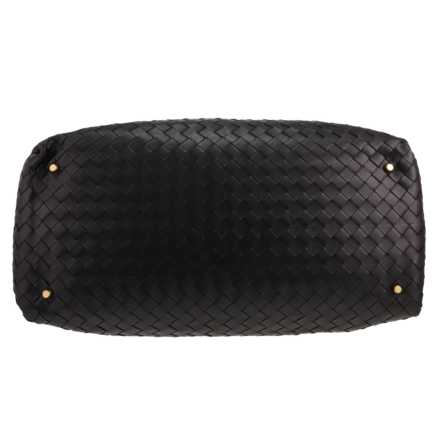 Borsa da viaggio Bottega Veneta Loop in pelle intrecciata Noir - Detail D1