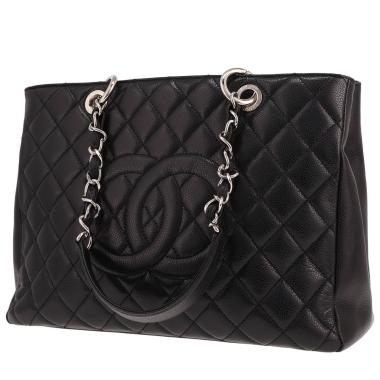 Bolso Chanel Shopping GST de piel granulada acolchada negra