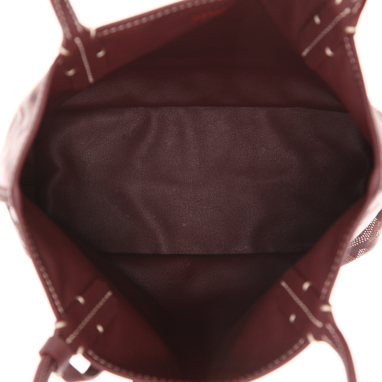 Bolso de mano Goyard «Anjou», modelo pequeño, de lona Goyardine Bordeaux y cuero Bordeaux - Detail D3