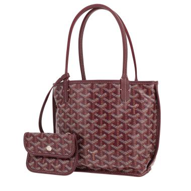 Goyard Anjou small tote bag in Bordeaux Goyardine canvas and Bordeaux leather
