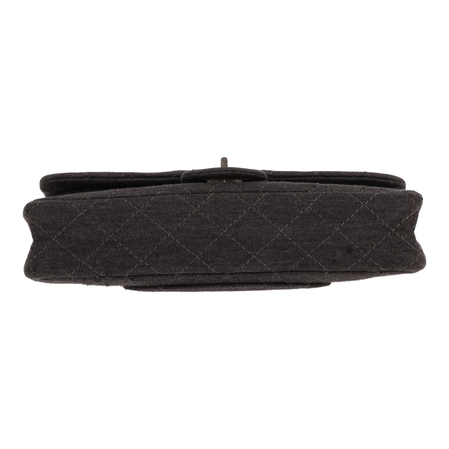 Bolso bandolera Chanel  2.55 Baguette de lona de jersey gris - Detail D1