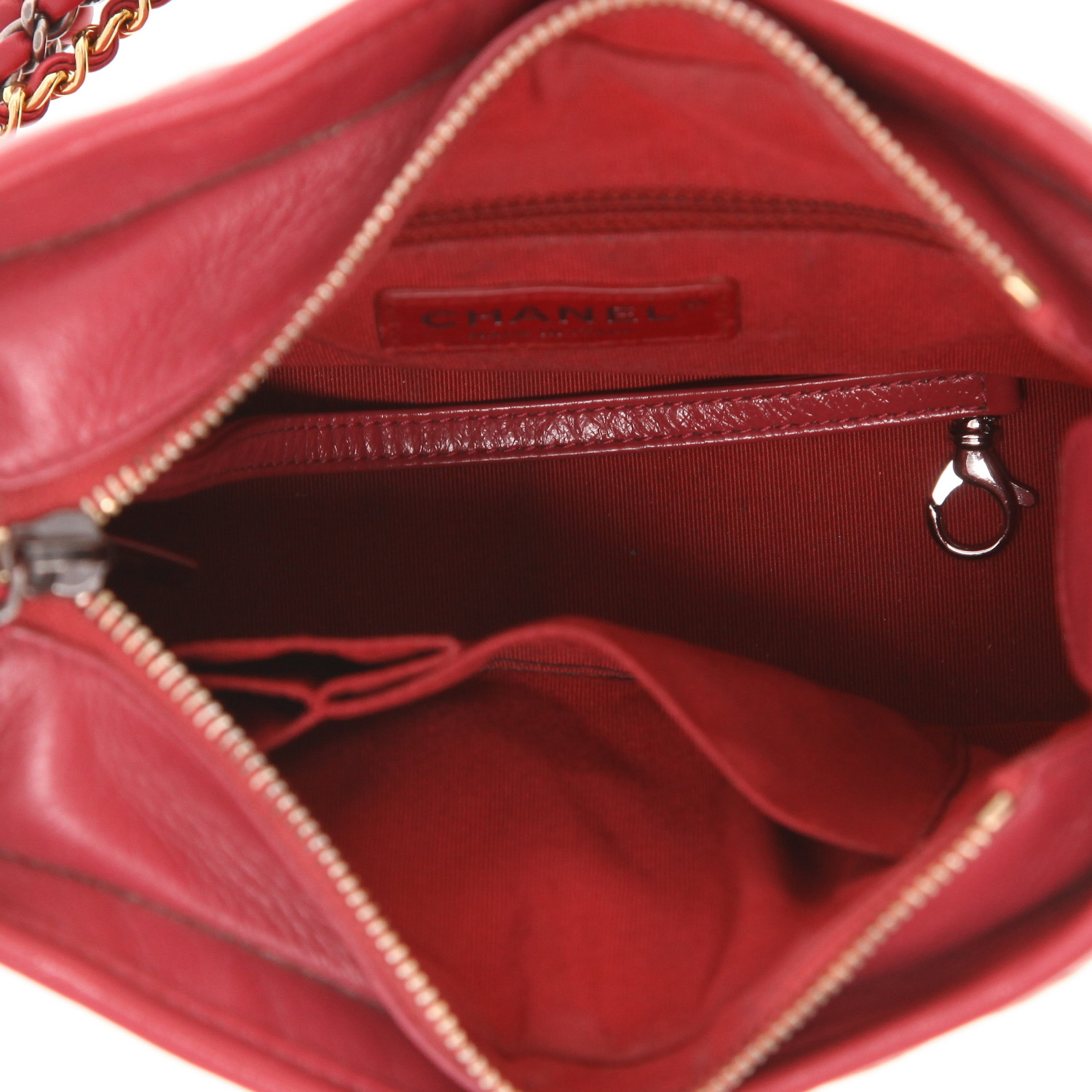 Chanel Gabrielle small crossbody bag in pink herringbone-quilted leather - Detail D3