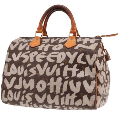Louis Vuitton Speedy 30 Stephen Sprouse Limited Edition handbag in brown and Blanc Monogram canvas