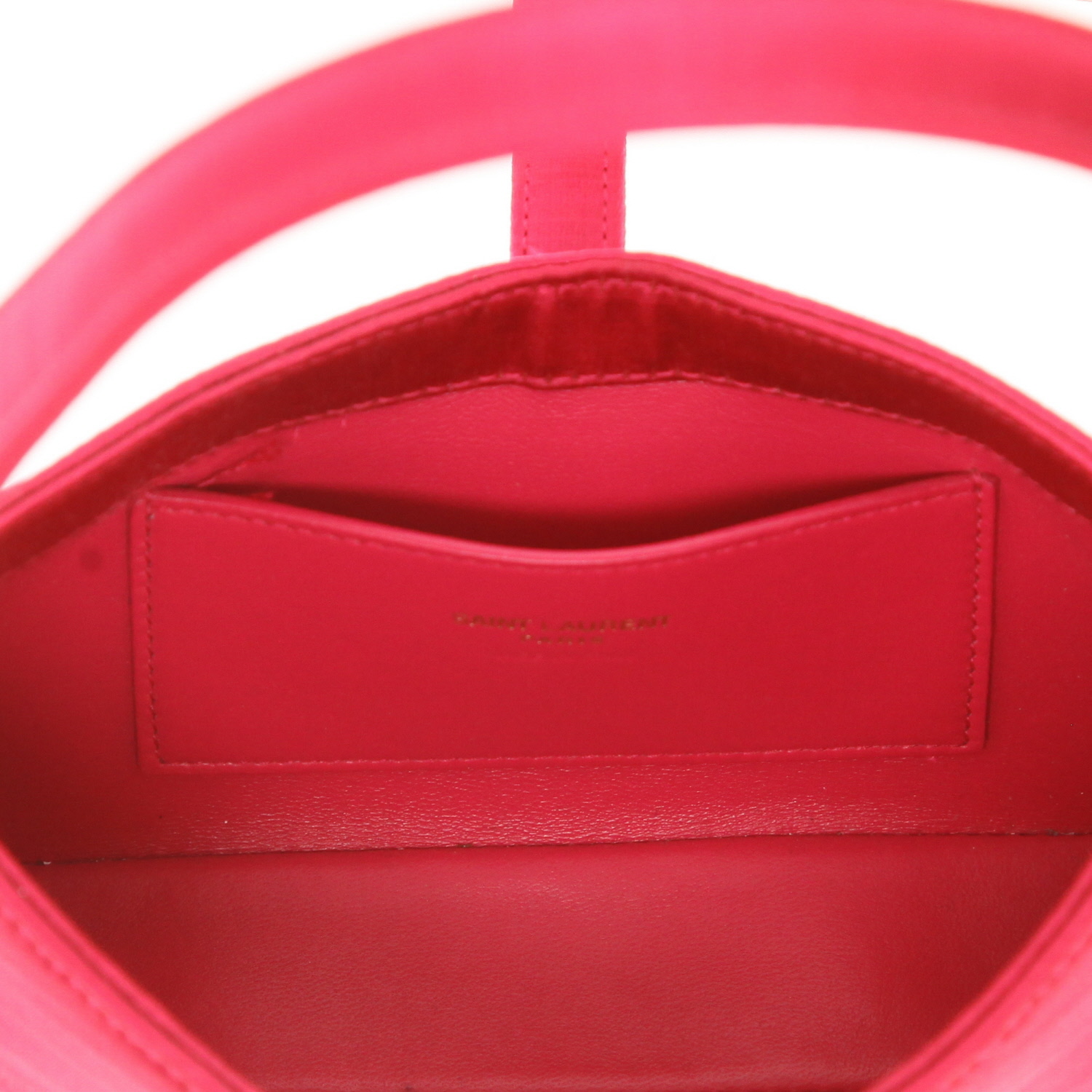 Sac à main Saint Laurent  5 à 7 mini  en satin rose - Detail D3