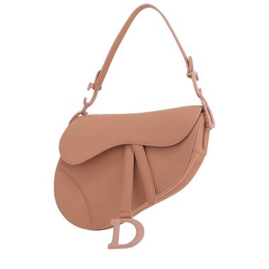 Borsa Dior Saddle in pelle beige-rosata