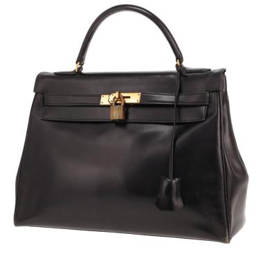Borsa Hermès Kelly 32 cm in pelle nera "box"