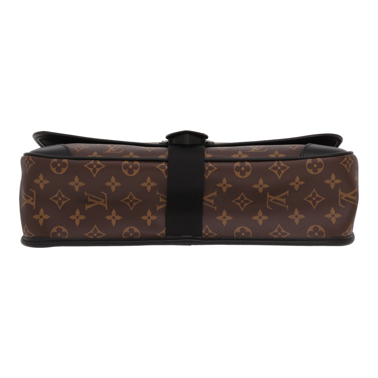 Borsa a tracolla Louis Vuitton  Messenger Archy modello grande  in tela Monogram Macassar marrone e pelle Noir - Detail D1