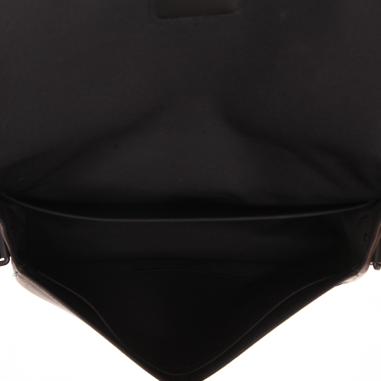 Louis Vuitton Messenger Archy large shoulder bag in brown Macassar Monogram canvas and black leather - Detail D3