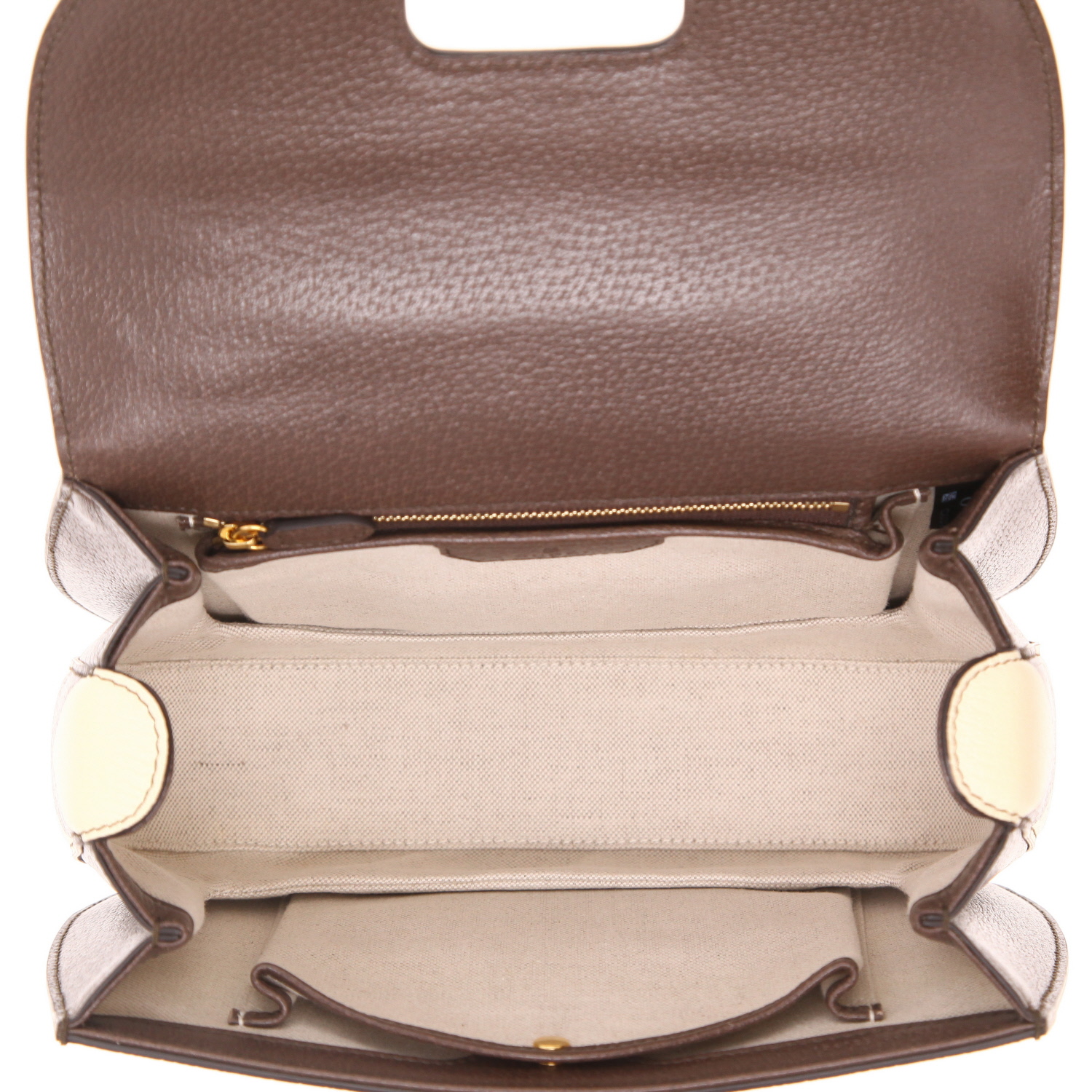 Bolso de mano Gucci Bamboo de lona GG Supreme marrón y piel marrón - Detail D3