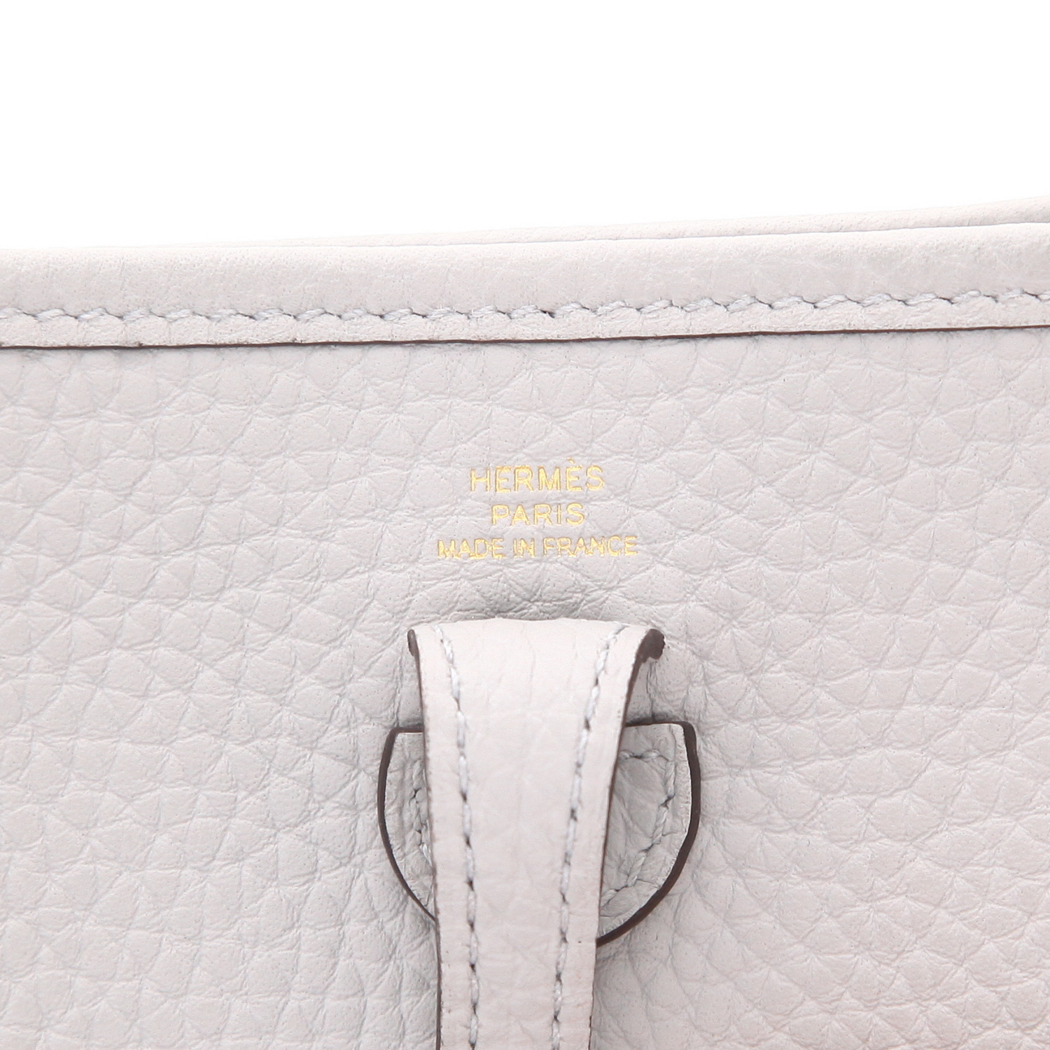 Bolso bandolera Hermès «Evelyne» de 16 cm, en piel de ternero «Clémence» azul «Glacier» - Detail D2