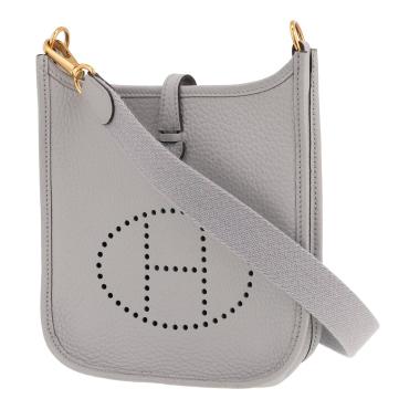 Hermès Evelyne 16 cm shoulder bag in Glacier Blue Clémence calfskin