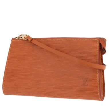 Bolso de mano Louis Vuitton. Bolso de mano para accesorios de piel «Épi» marrón