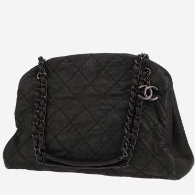 Sac à main Chanel  Mademoiselle en cuir irisé matelassé noir