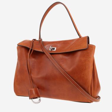 Sac à main Balenciaga  Rodeo en cuir effet vieilli marron