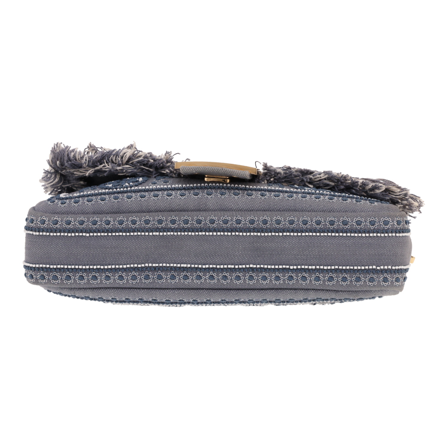 Borsa Fendi Baguette in tela di denim blu - Detail D1