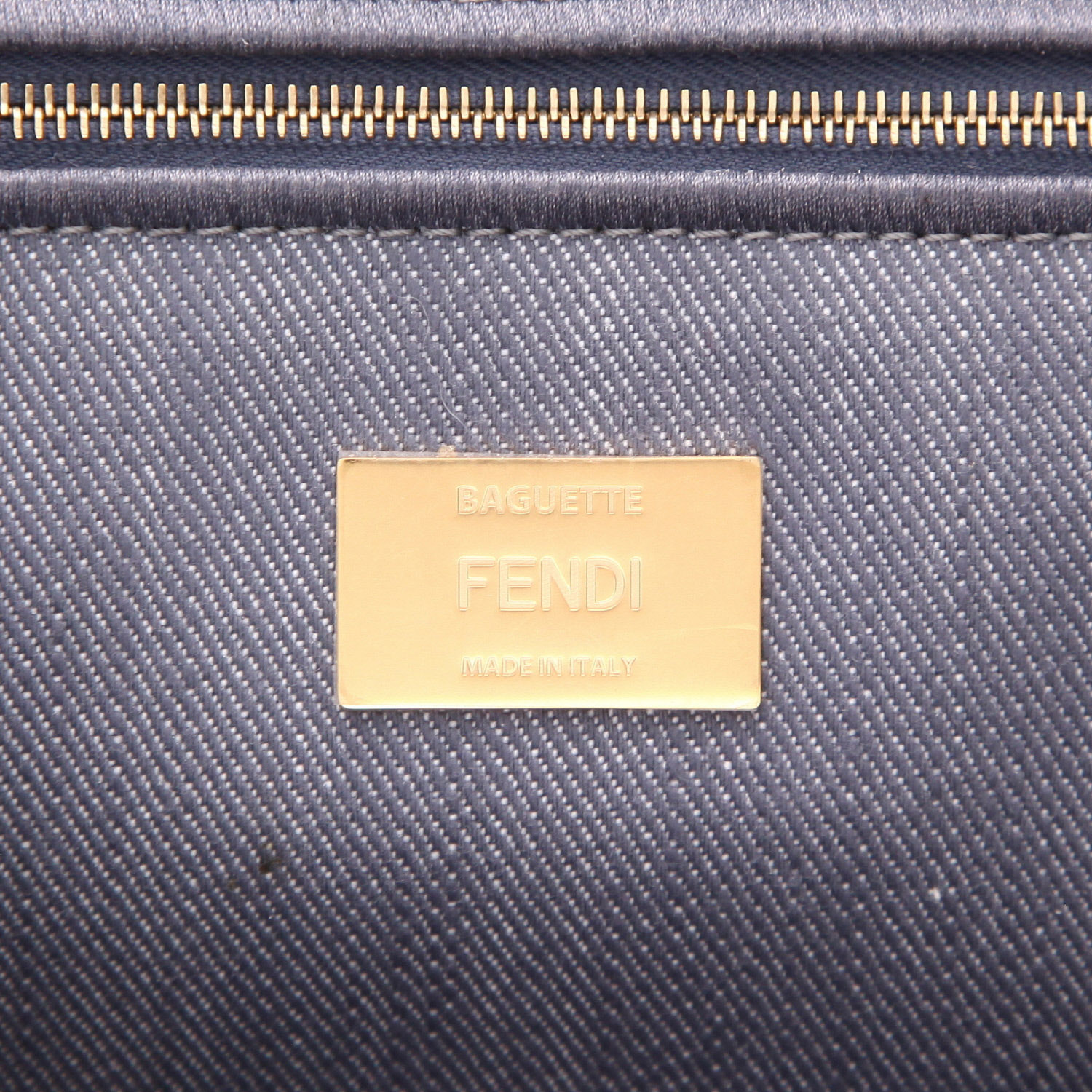 Borsa Fendi Baguette in tela di denim blu - Detail D2