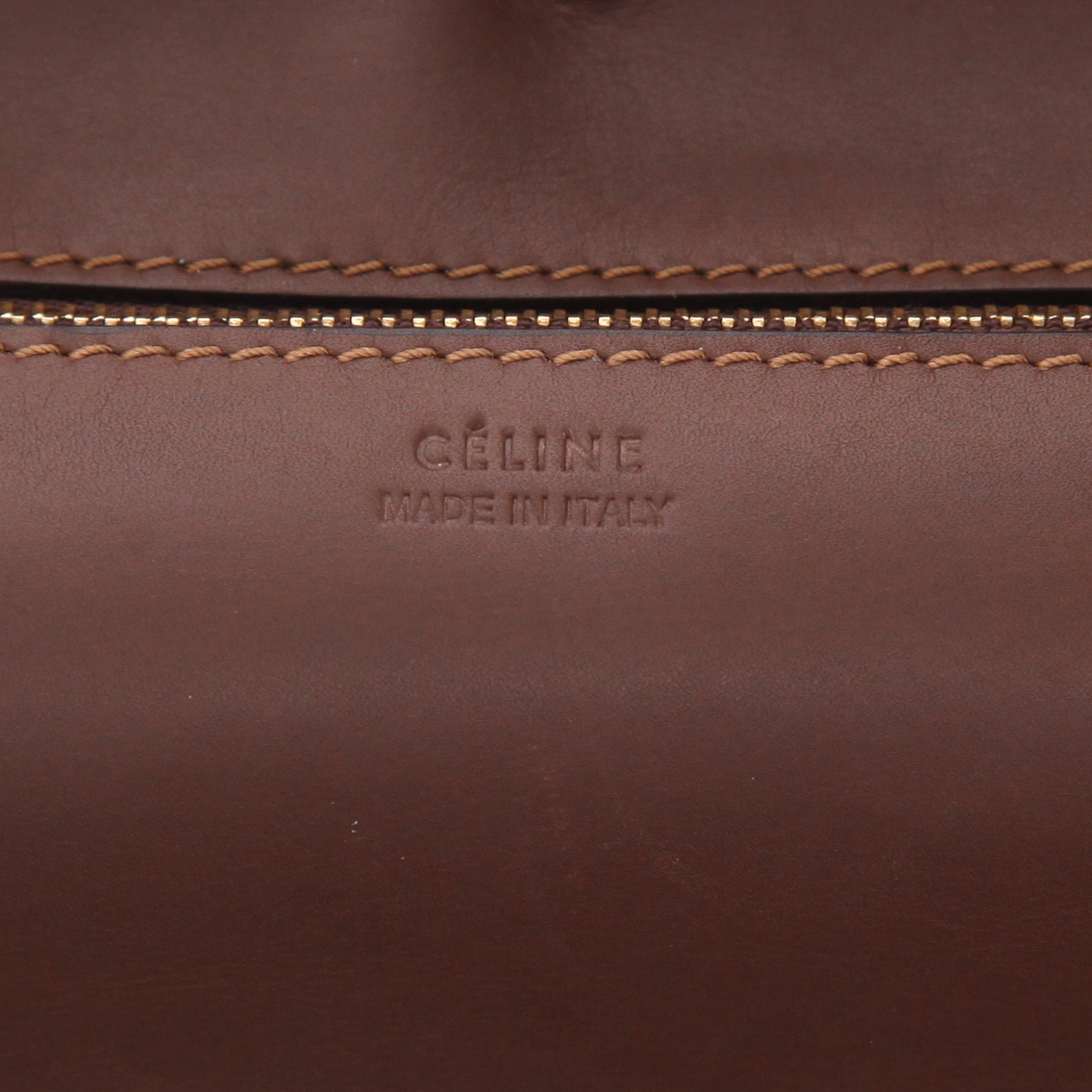 Borsa Celine "Tie Bag" in pelle marrone - Detail D2