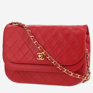 Sac bandoulière Chanel  Vintage en cuir matelassé rouge