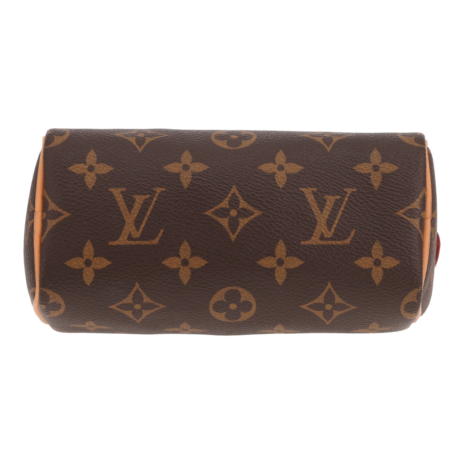 Louis Vuitton Nano Speedy handbag in brown Monogram canvas and natural leather - Detail D1